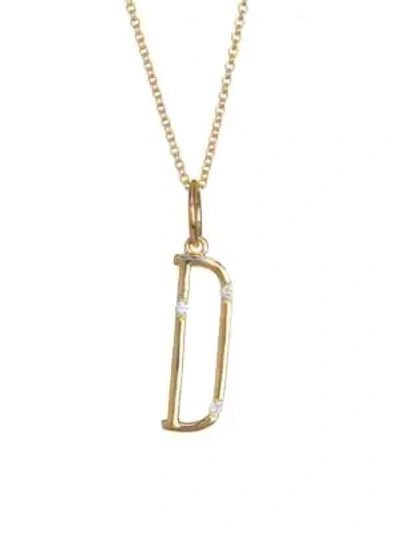 Shop Devon Woodhill Character Letters Diamond & Gold D Pendant Necklace