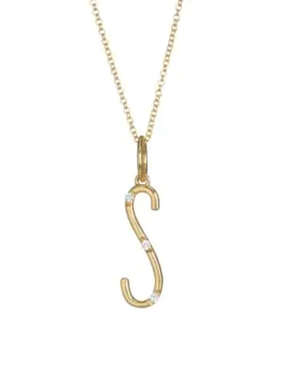 Shop Devon Woodhill Character Letters Diamond & Gold S Pendant Necklace