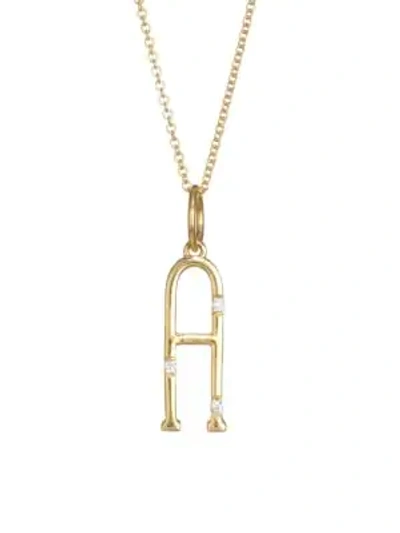 Shop Devon Woodhill Character Letters Diamond & Gold A Pendant Necklace