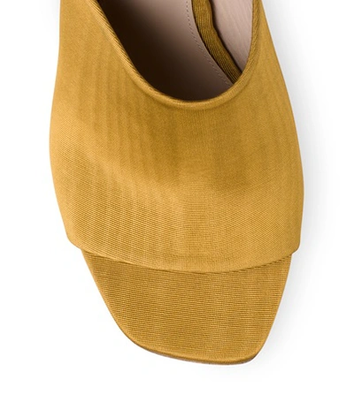 Shop Stuart Weitzman The Slideon Sandal In Ochre Woven Fabric