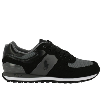 Shop Polo Ralph Lauren Sneakers Shoes Men  In Black