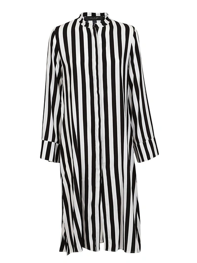Shop Federica Tosi Striped Loose-fit Dress In Bianco-nero