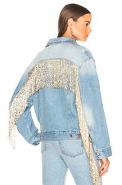 Shop Helmut Lang X Shayne Oliver Fringed Denim Jacket In Blue