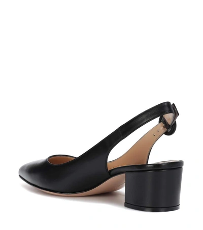 Shop Gianvito Rossi Amee Leather Slingback Pumps In Black
