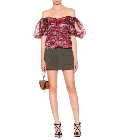 Shop Isabel Marant Orval Floral Lamé Top In Pink