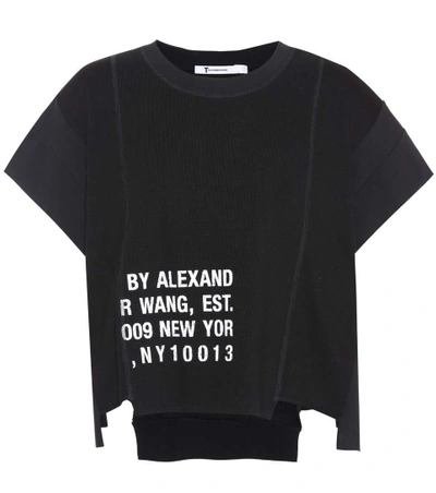 Shop Alexander Wang T Cotton-blend Logo T-shirt In Black