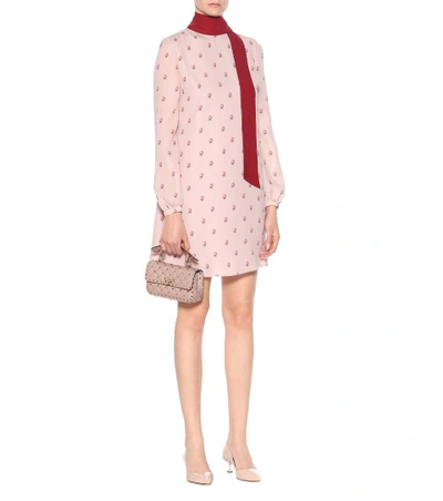 Shop Valentino Printed Silk Scarf Dress In Pink