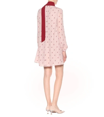 Shop Valentino Printed Silk Scarf Dress In Pink