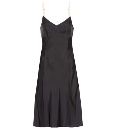 Shop Helmut Lang Satin Slip Dress In Black