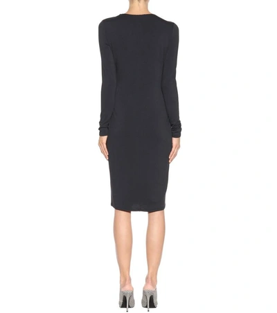 Shop Max Mara Petalo Jersey Dress In Black