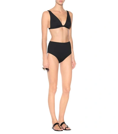 Shop Max Mara V-neck Bikini Top In Black