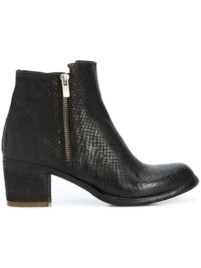 Shop Officine Creative Textured Zipped Ankle Boots