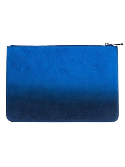 Shop Givenchy Degrade Logo Pouch In Blue-silver