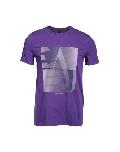 Shop Armani Jeans T-shirt In Purple