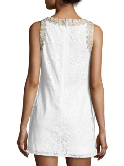 Shop Lilly Pulitzer Donna Embroidered-trim Lace Romper In Resort White