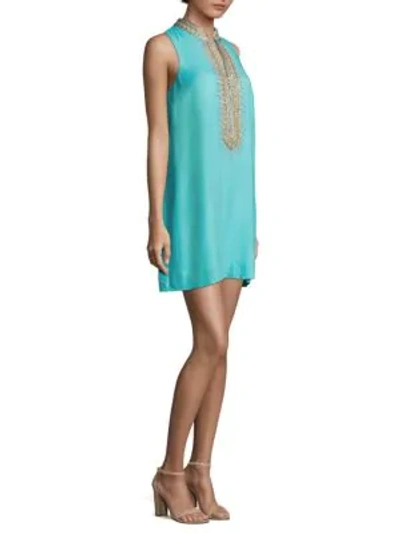 Shop Lilly Pulitzer Jane Embroidered Shift Dress In Blue Ibiza