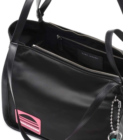 Shop Marc Jacobs Leather-trimmed Shoulder Bag In Black