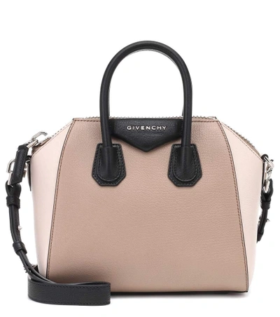 Shop Givenchy Antigona Leather Shoulder Bag In Beige