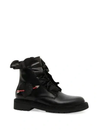 Shop Valentino Love Combat Boots In Black