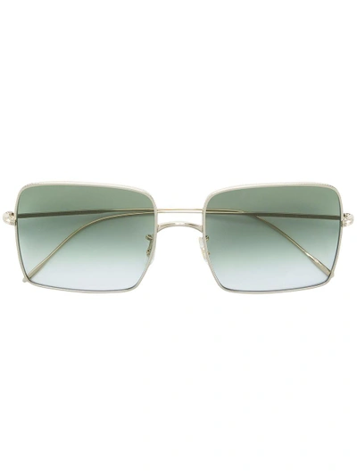 Shop Oliver Peoples Gradient Lens Square Sunglasses - Metallic