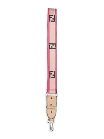 Shop Fendi Strap You Jacquard Webbing Shoulder Strap In Pink