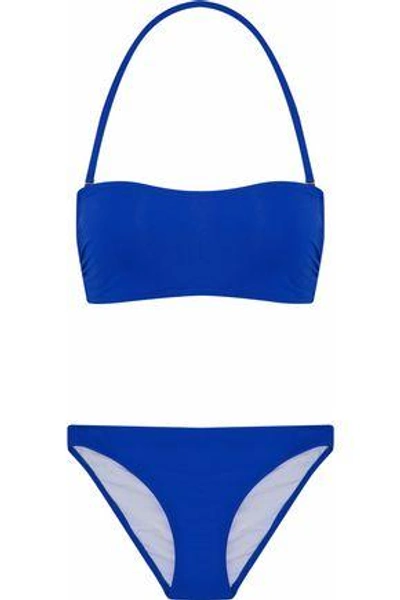 Shop Iris & Ink Woman Sally Bandeau Bikini Cobalt Blue