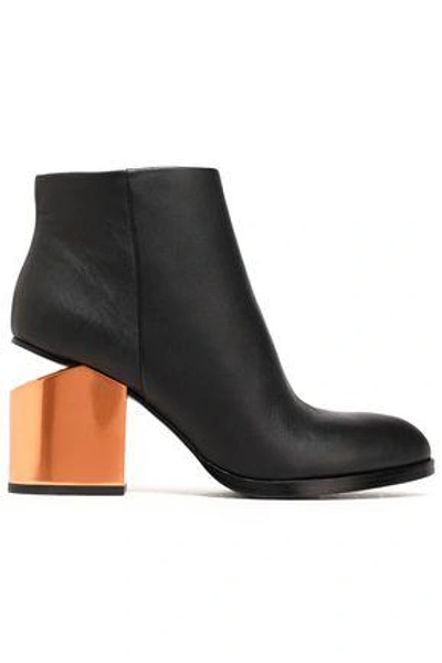 Shop Alexander Wang Woman Gabi Leather Ankle Boots Black