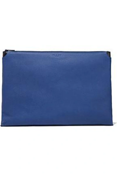 Shop Rag & Bone Woman Pebbled-leather Pouch Cobalt Blue