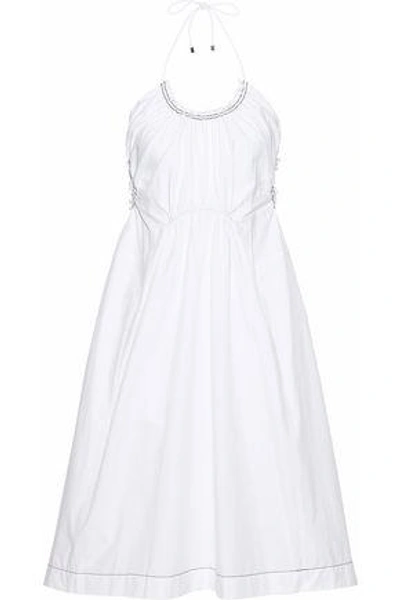 Shop 3.1 Phillip Lim / フィリップ リム Woman Gathered Cotton-poplin Halterneck Dress White