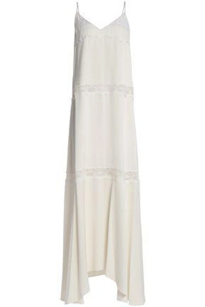 Shop Theory Woman Lace-trimmed Draped Crepe Maxi Dress Ivory