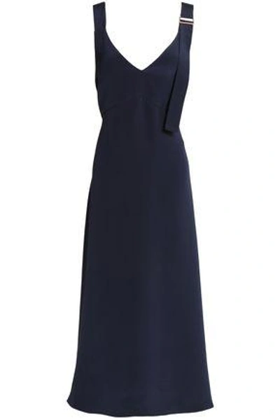 Shop Tibi Woman Silk Midi Dress Midnight Blue