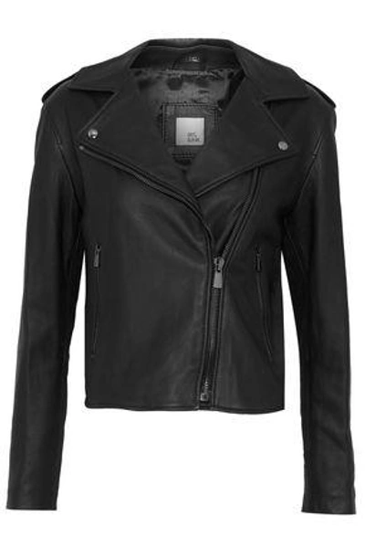 Shop Iris & Ink Woman Blair Leather Biker Jacket Black