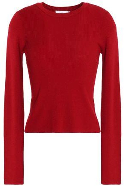 Shop A.l.c Woman Merino Wool-blend Sweater Crimson