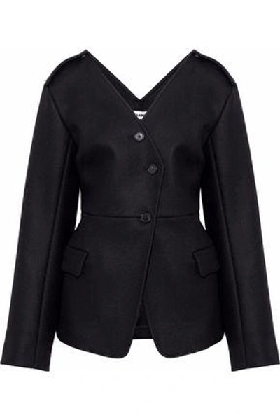 Shop Jil Sander Woman Wool-blend Felt Jacket Black