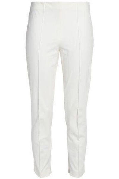 Shop Theory Woman Cotton-blend Slim-leg Pants Ivory