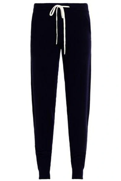 Shop Chinti & Parker Woman Wool And Cashmere-blend Track Pants Midnight Blue