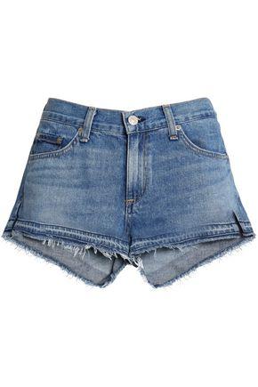 Rag & Bone Woman Distressed Denim Mini Shorts Mid Denim | ModeSens