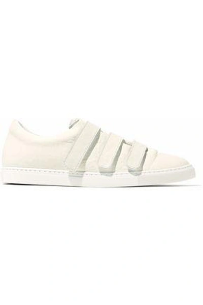 Shop Iro Woman Scratchy Textured-leather Sneakers Cream