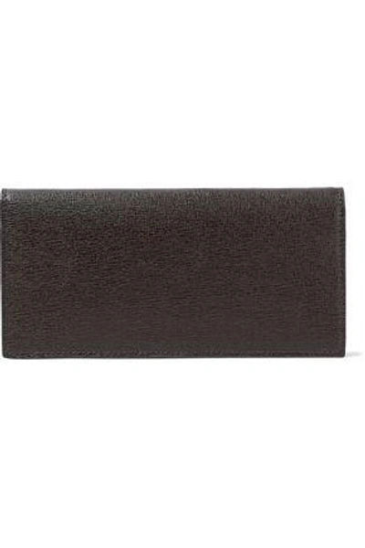 Shop Marni Woman Textured-leather Wallet Chocolate