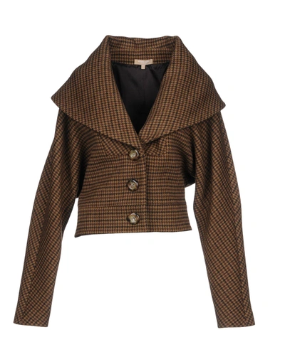 Shop Michael Kors Coats In Brown