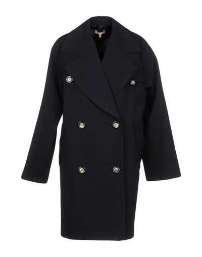 Shop Michael Kors Double Breasted Pea Coat In Black