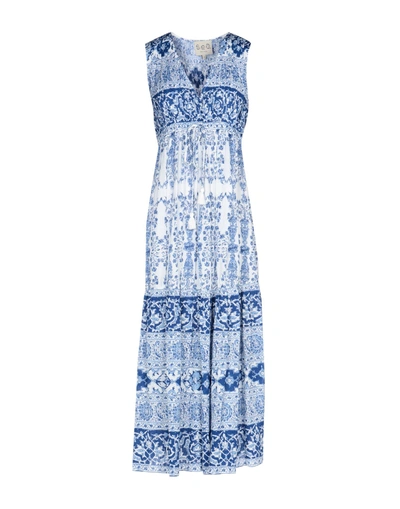 Shop Sea 3/4 Length Dress In Blue