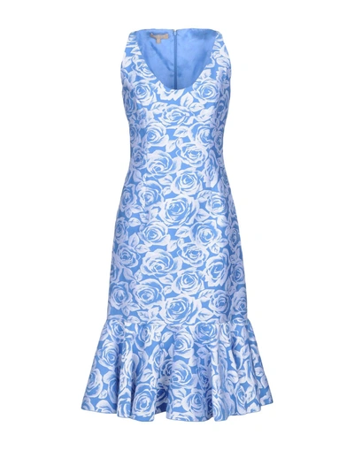 Shop Michael Kors Knee-length Dresses In Sky Blue