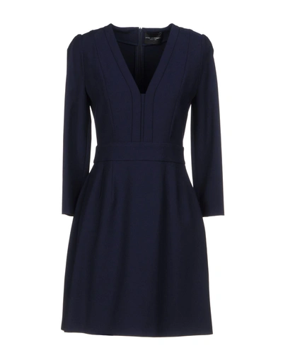 Shop Atos Lombardini Short Dress In Dark Blue