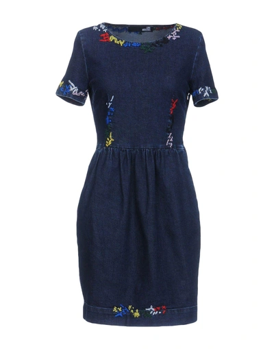 Shop Love Moschino Short Dresses In Blue