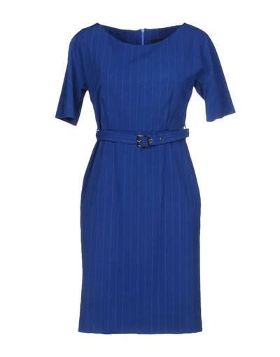 Shop Atos Lombardini Short Dress In Bright Blue