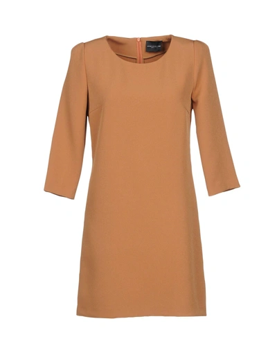 Shop Atos Lombardini Short Dress In Camel