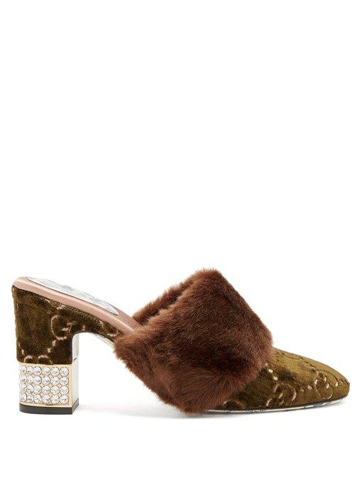 gucci velvet mules