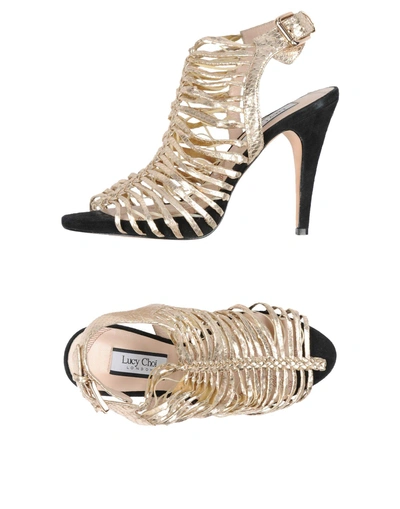 Shop Lucy Choi London Sandals In Platinum