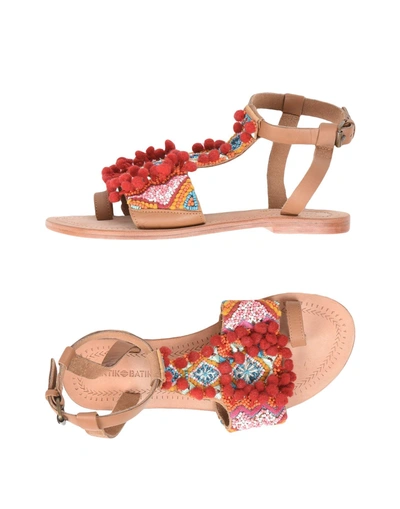 Shop Antik Batik Toe Strap Sandals In Camel